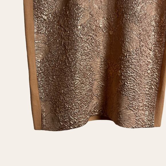 Tory Burch Floral Cloque Rose Gold Short Sleeve Wool Sweater Dress Size S - Picture 9 of 11